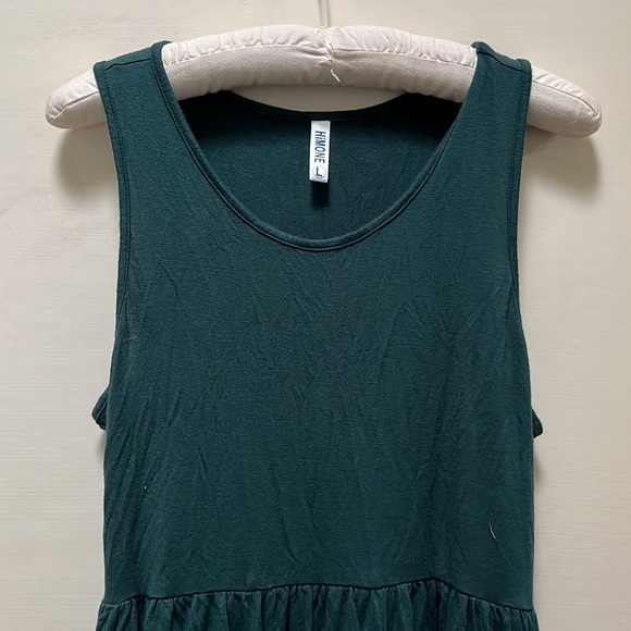 New green tank dress with pockets. - Picture 2 of 6